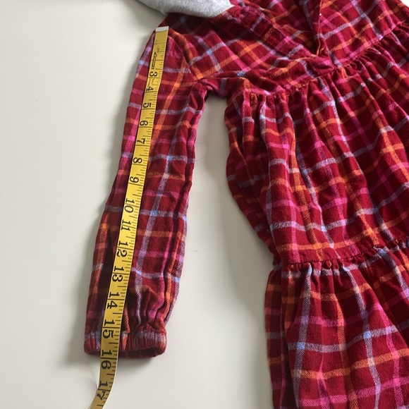 Tucker+Tate Red-Pink-Orange Plaid Flannel Long Sleeve Hooded Dress- 5T - Picture 8 of 11